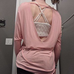 PINK Open back long sleeve tee